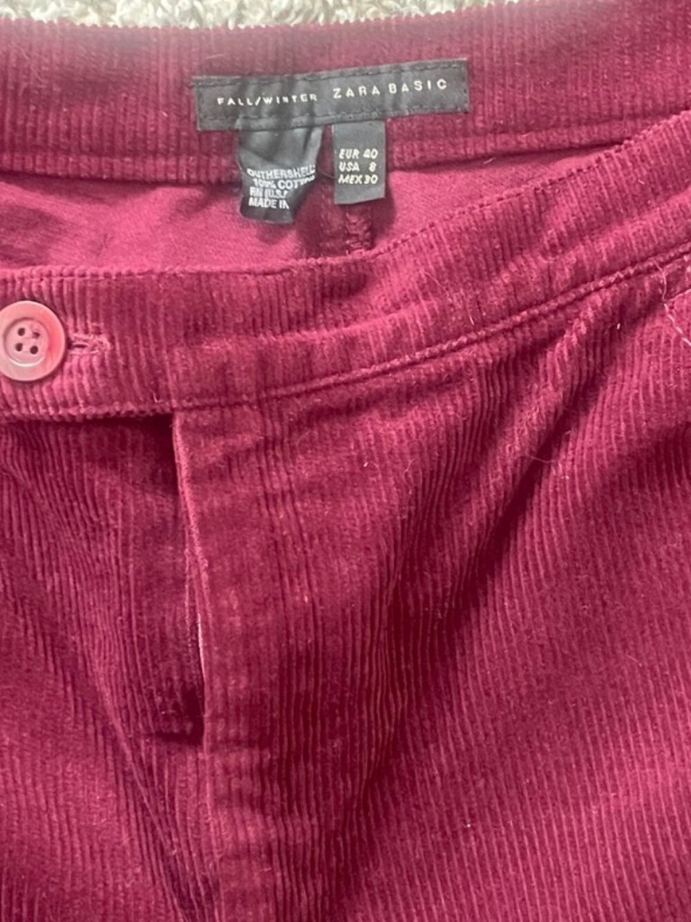 Zara corduroy pants Maroon vintage